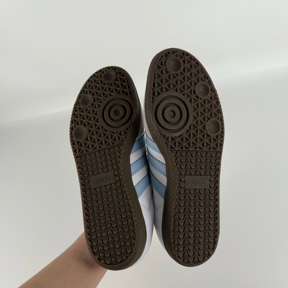 Adidas Samba White and Light Blue Shoes - Picture 7 of 8